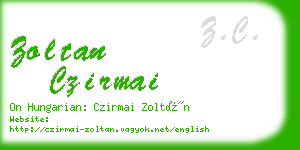zoltan czirmai business card